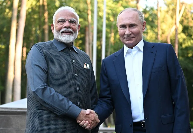 俄罗斯总统普京和印度总理莫迪在莫斯科