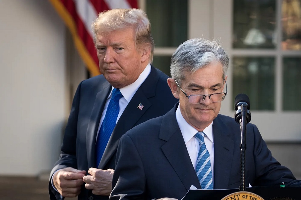 唐纳德·特朗普（Donald Trump）与杰罗姆·鲍威尔（Jerome Powell）