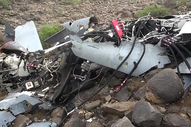 也门胡塞武装称击落了一架美国MQ-9“死神”无人机的残骸